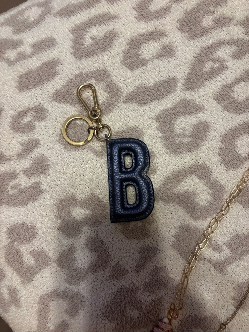 Anthropologie bag charm- leather B